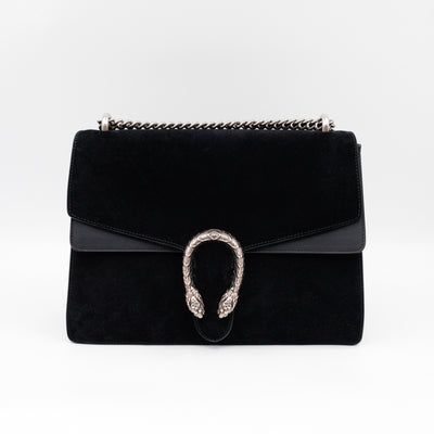 Dionysus Medium Black Suede Leather