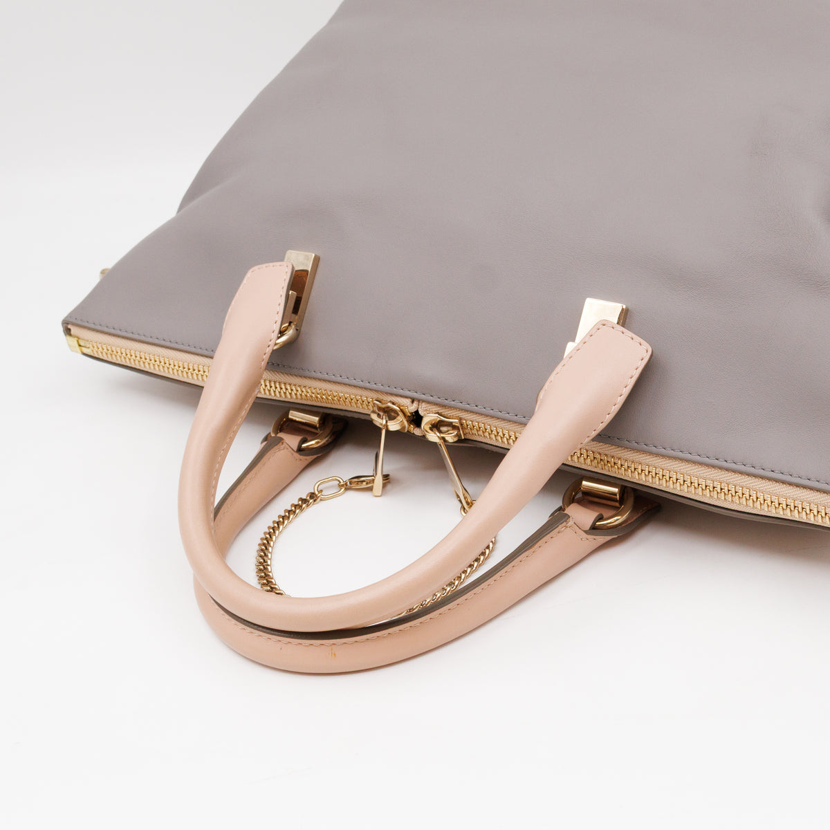 Baylee Medium Two-tone Leather Beige & Grey