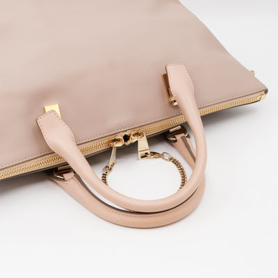 Baylee Medium Two-tone Leather Beige & Grey