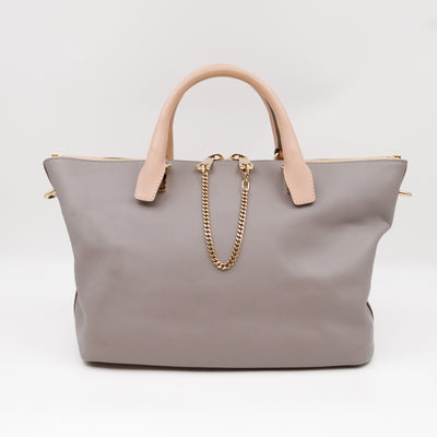 Baylee Medium Two-tone Leather Beige & Grey