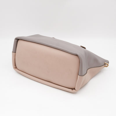 Baylee Medium Two-tone Leather Beige & Grey
