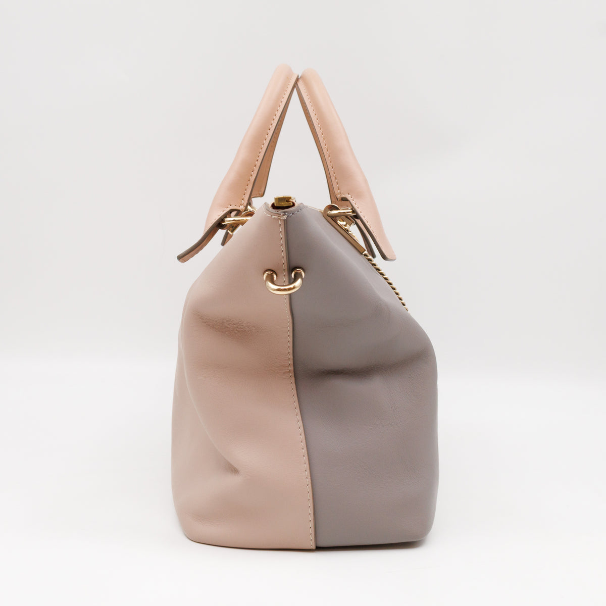 Baylee Medium Two-tone Leather Beige & Grey