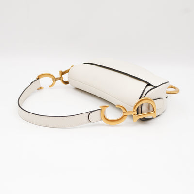 Saddle Bag Medium White Leather
