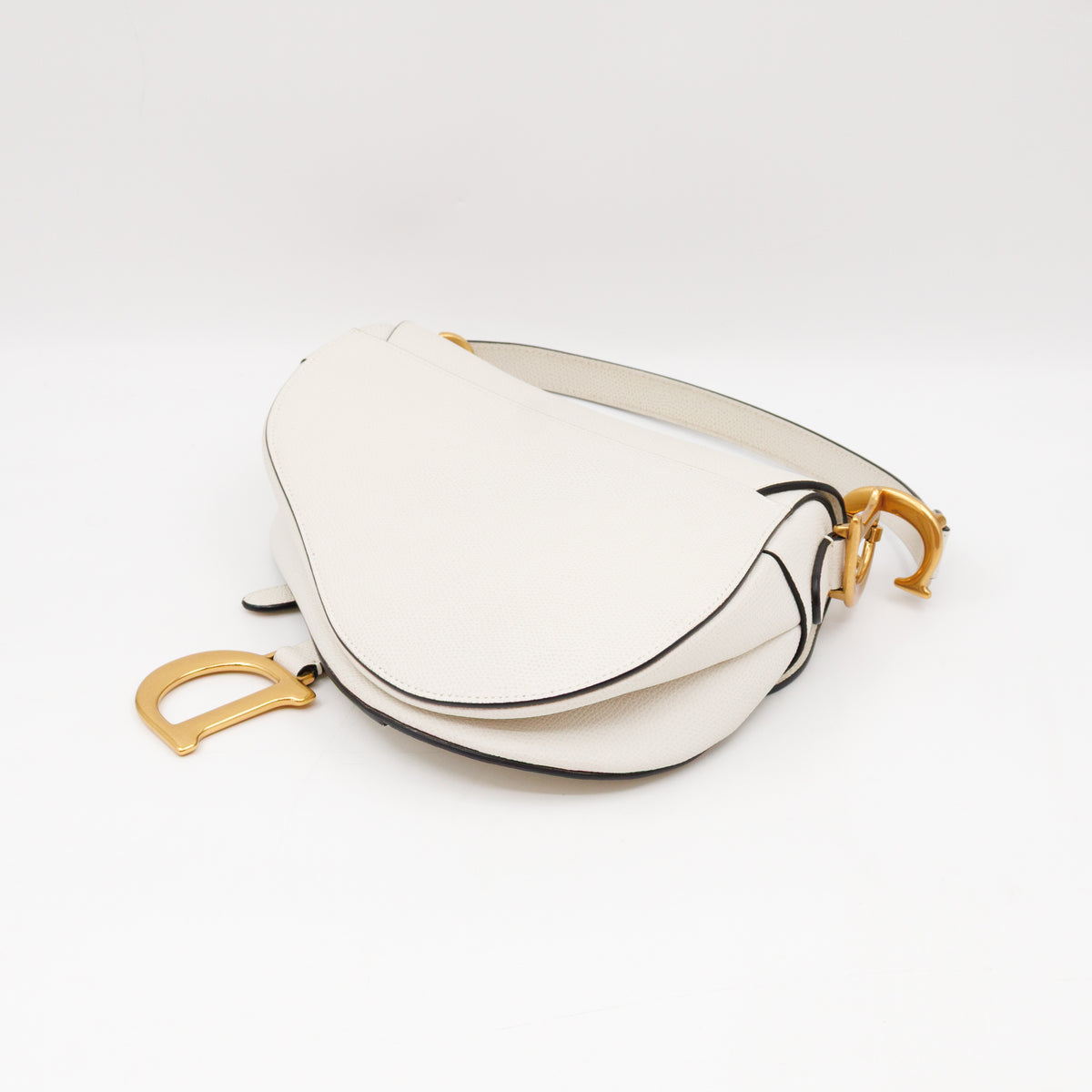 Saddle Bag Medium White Leather