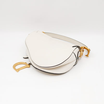 Saddle Bag Medium White Leather