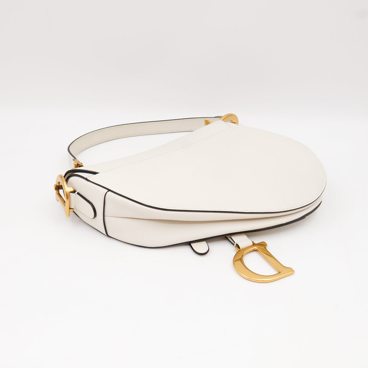 Saddle Bag Medium White Leather