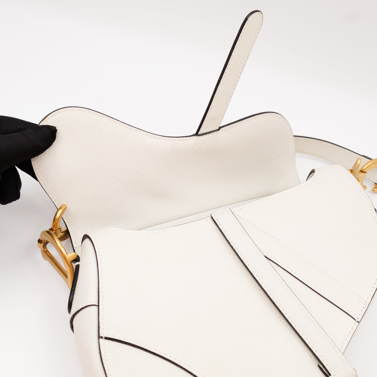 Saddle Bag Medium White Leather