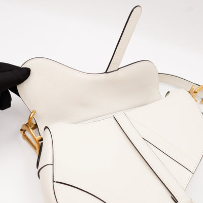 Saddle Bag Medium White Leather