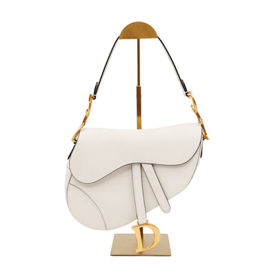 Saddle Bag Medium White Leather