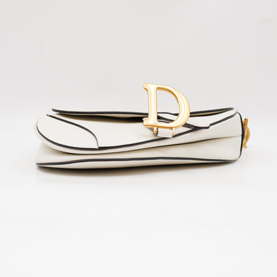 Saddle Bag Medium White Leather