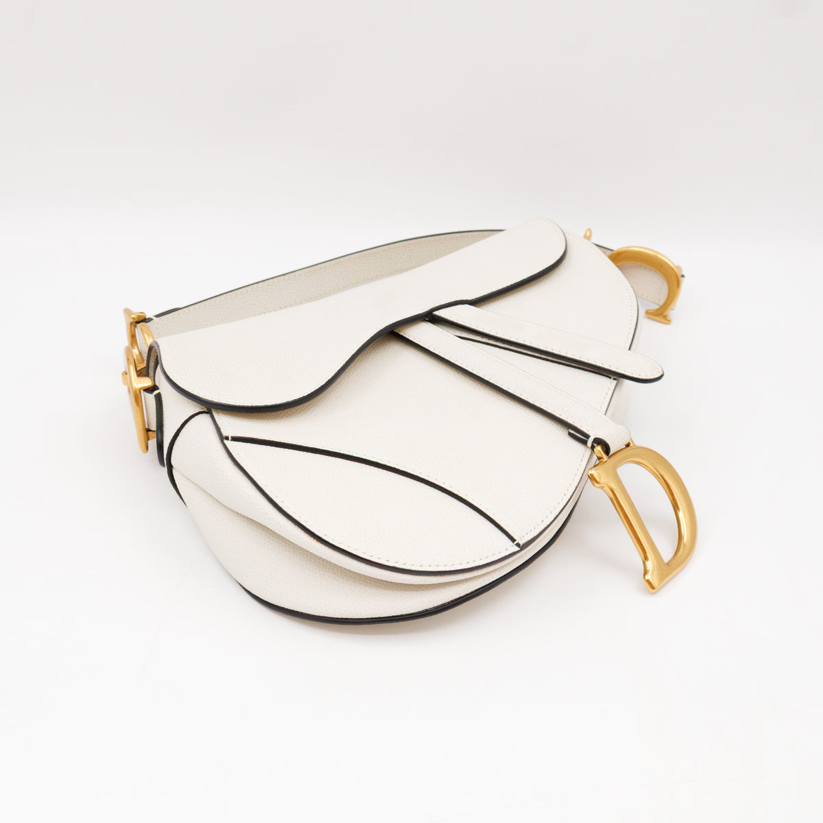 Saddle Bag Medium White Leather