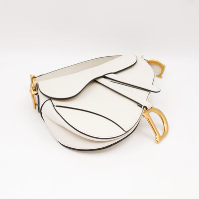 Saddle Bag Medium White Leather