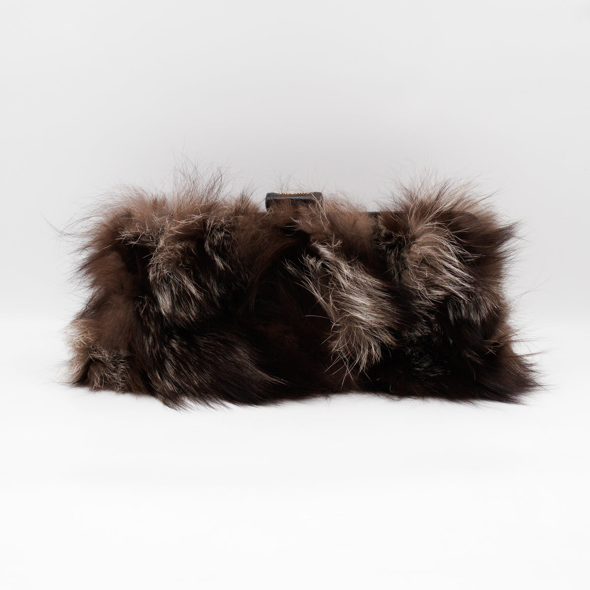 Frame Clutch Natural Fox Fur