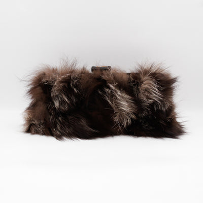 Frame Clutch Natural Fox Fur
