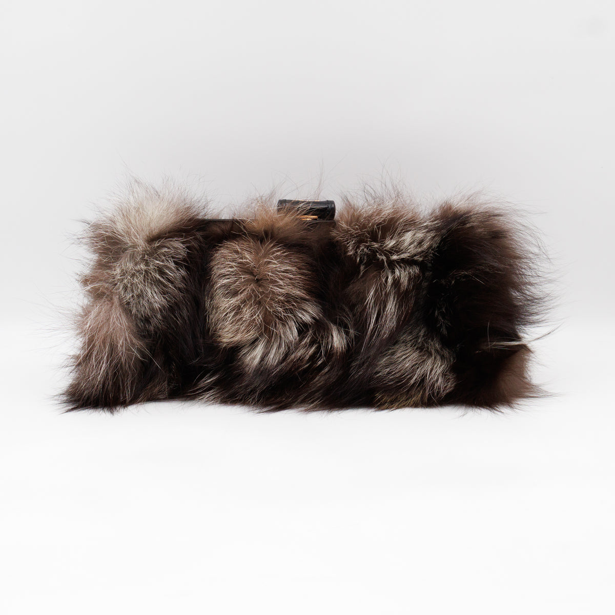 Frame Clutch Natural Fox Fur