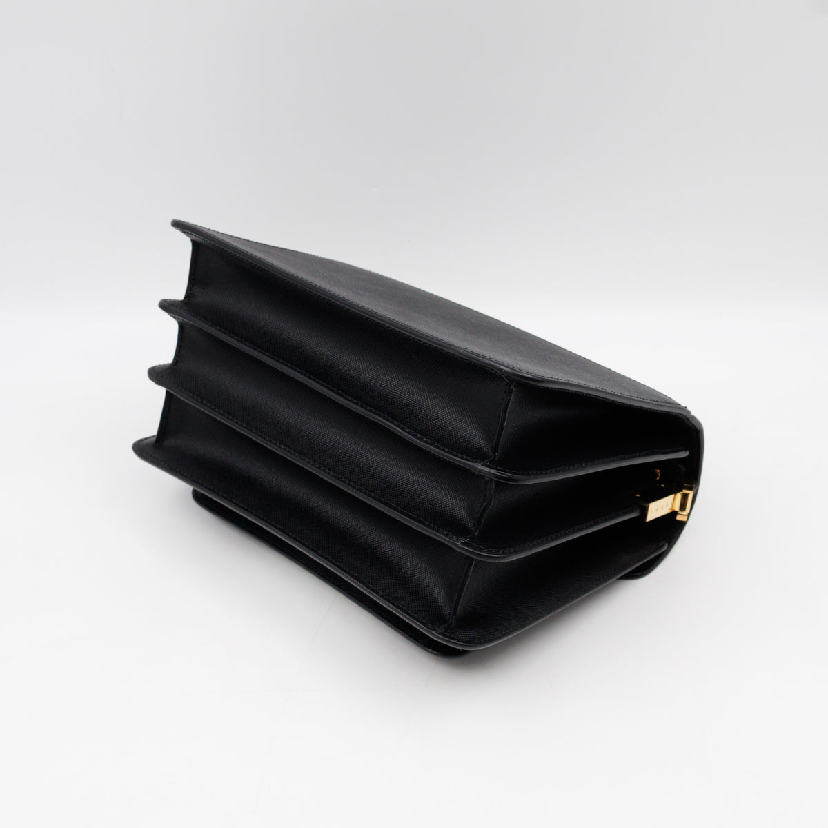 Trunk Bag Medium Black & White Leather