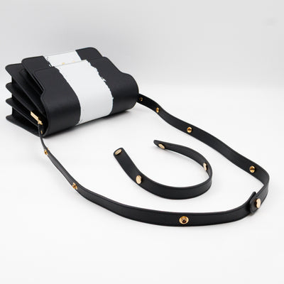 Trunk Bag Medium Black & White Leather