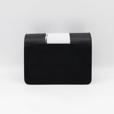 Trunk Bag Medium Black & White Leather