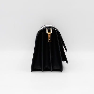 Trunk Bag Medium Black & White Leather