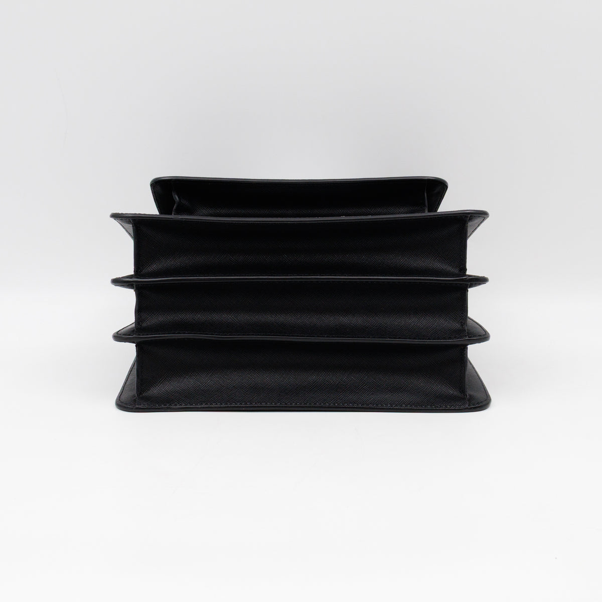 Trunk Bag Medium Black & White Leather