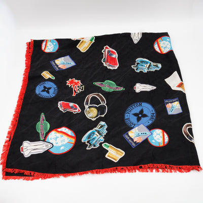 Jean World Tour Silk Scarf 120 cm Black