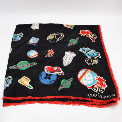 Jean World Tour Silk Scarf 120 cm Black