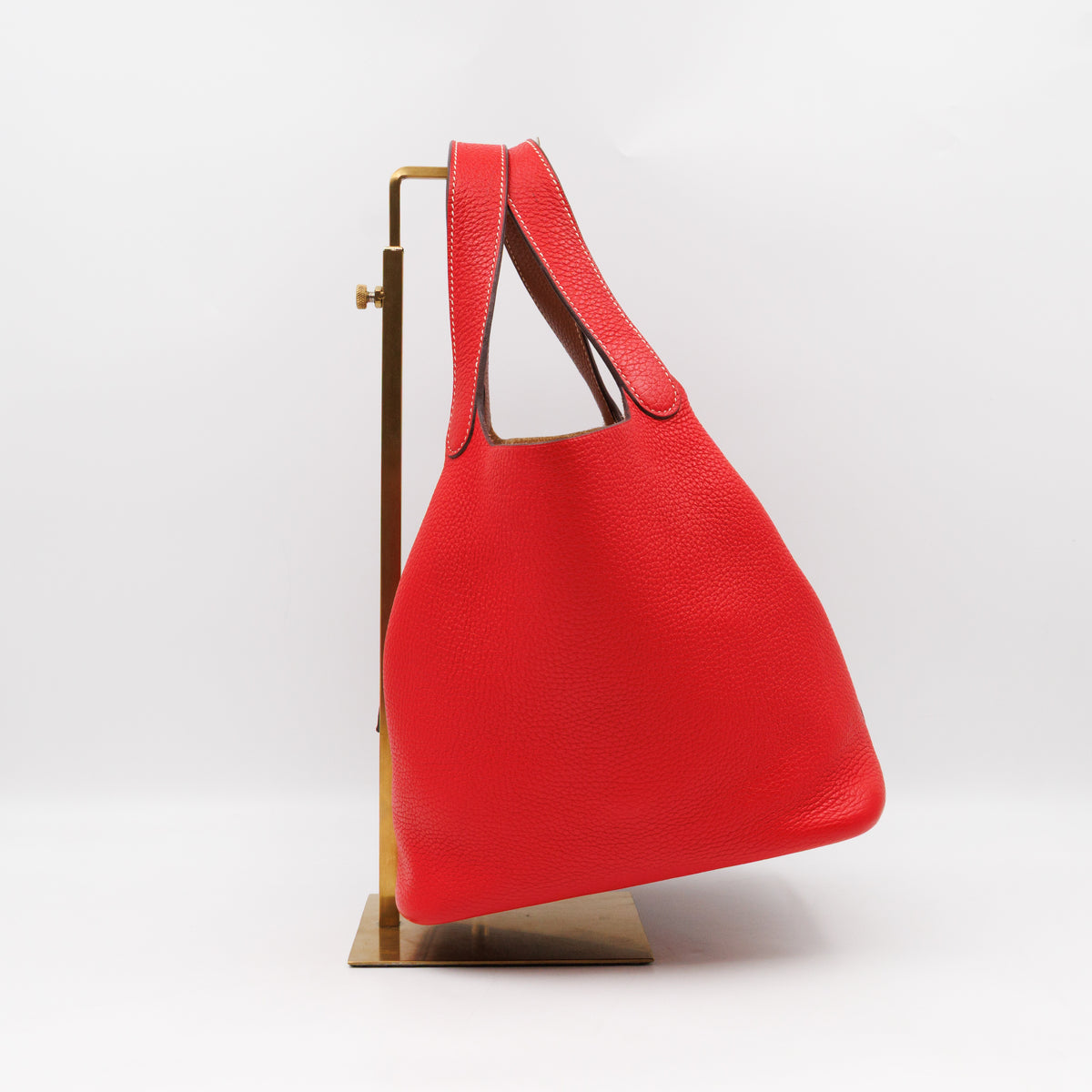 Picotin Lock 22 Red & Brown Taurillon Clemence