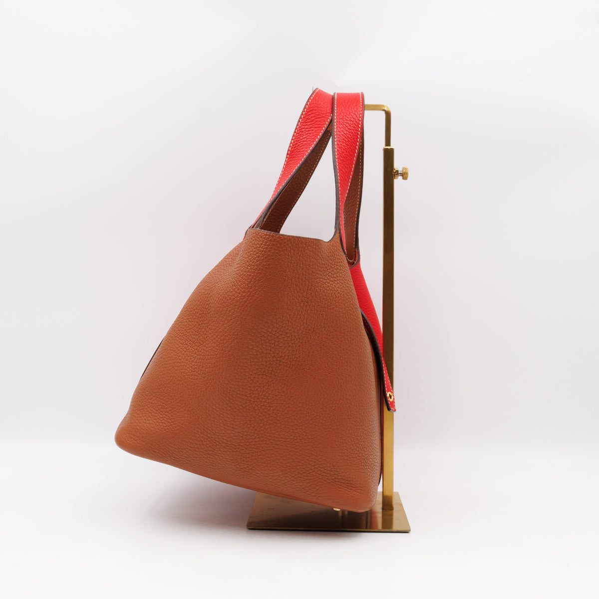 Picotin Lock 22 Red & Brown Taurillon Clemence