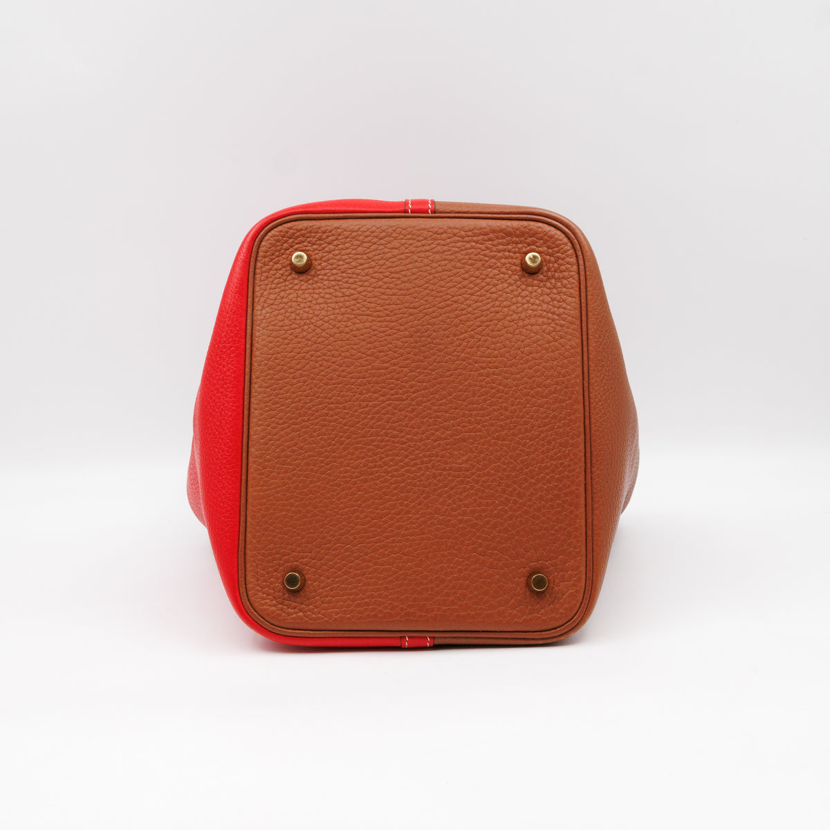 Picotin Lock 22 Red & Brown Taurillon Clemence