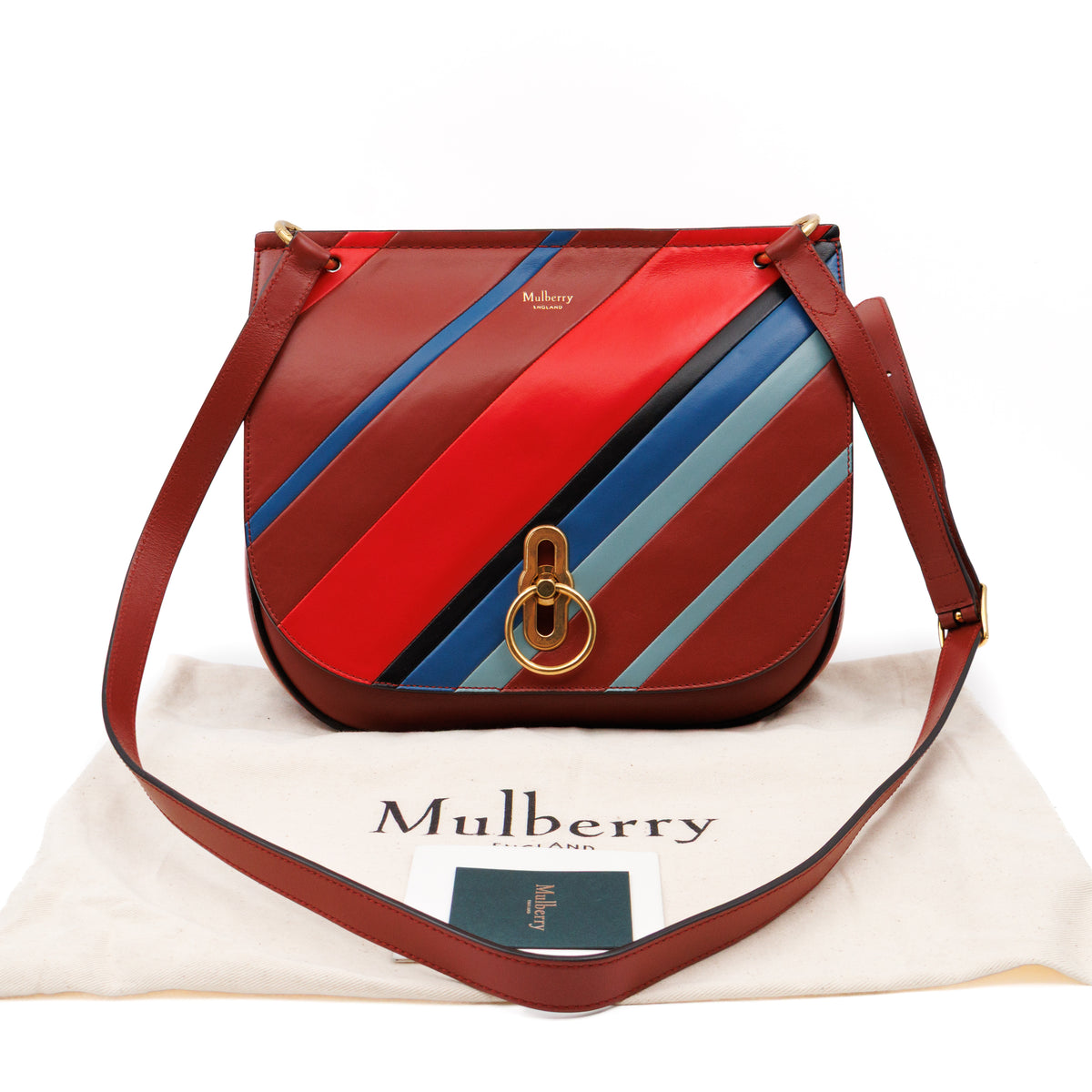 Amberley Medium Satchel Brick Diagonal Stripe Leather