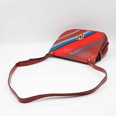Amberley Medium Satchel Brick Diagonal Stripe Leather