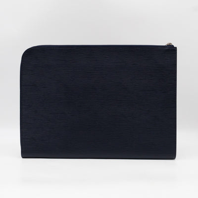 Pochette Jour GM Initials Circle Dark Blue Epi Leather