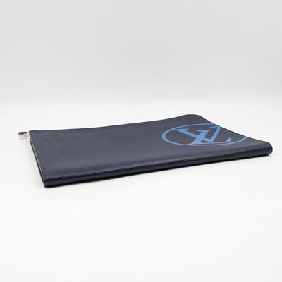 Pochette Jour GM Initials Circle Dark Blue Epi Leather