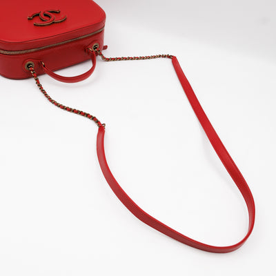 Coco Curve Vanity Case Bag Red Leather