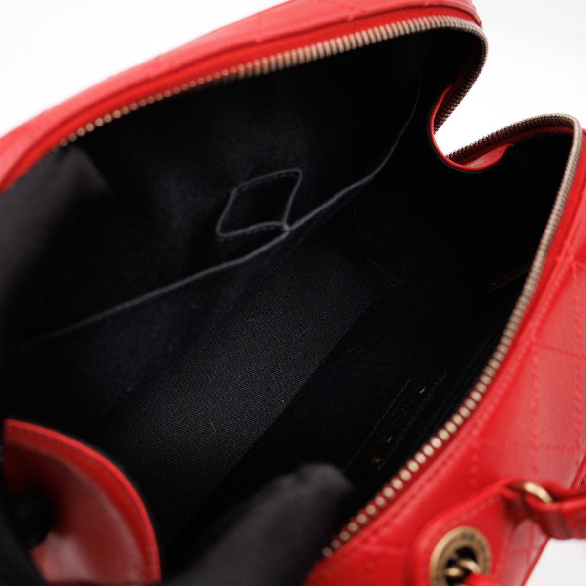 Coco Curve Vanity Case Bag Red Leather