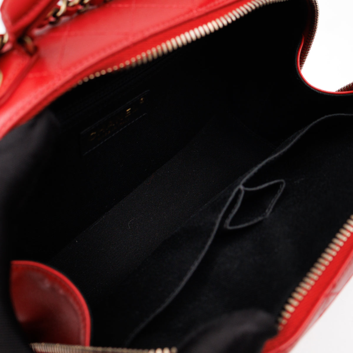 Coco Curve Vanity Case Bag Red Leather
