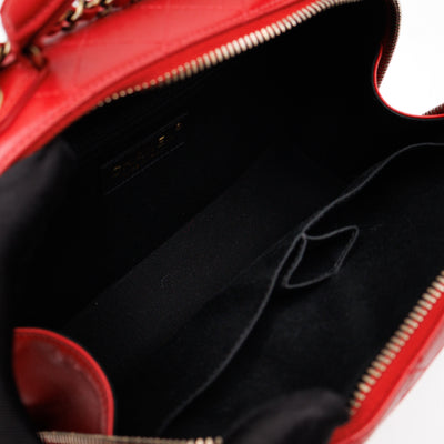 Coco Curve Vanity Case Bag Red Leather