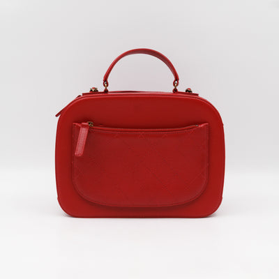 Coco Curve Vanity Case Bag Red Leather