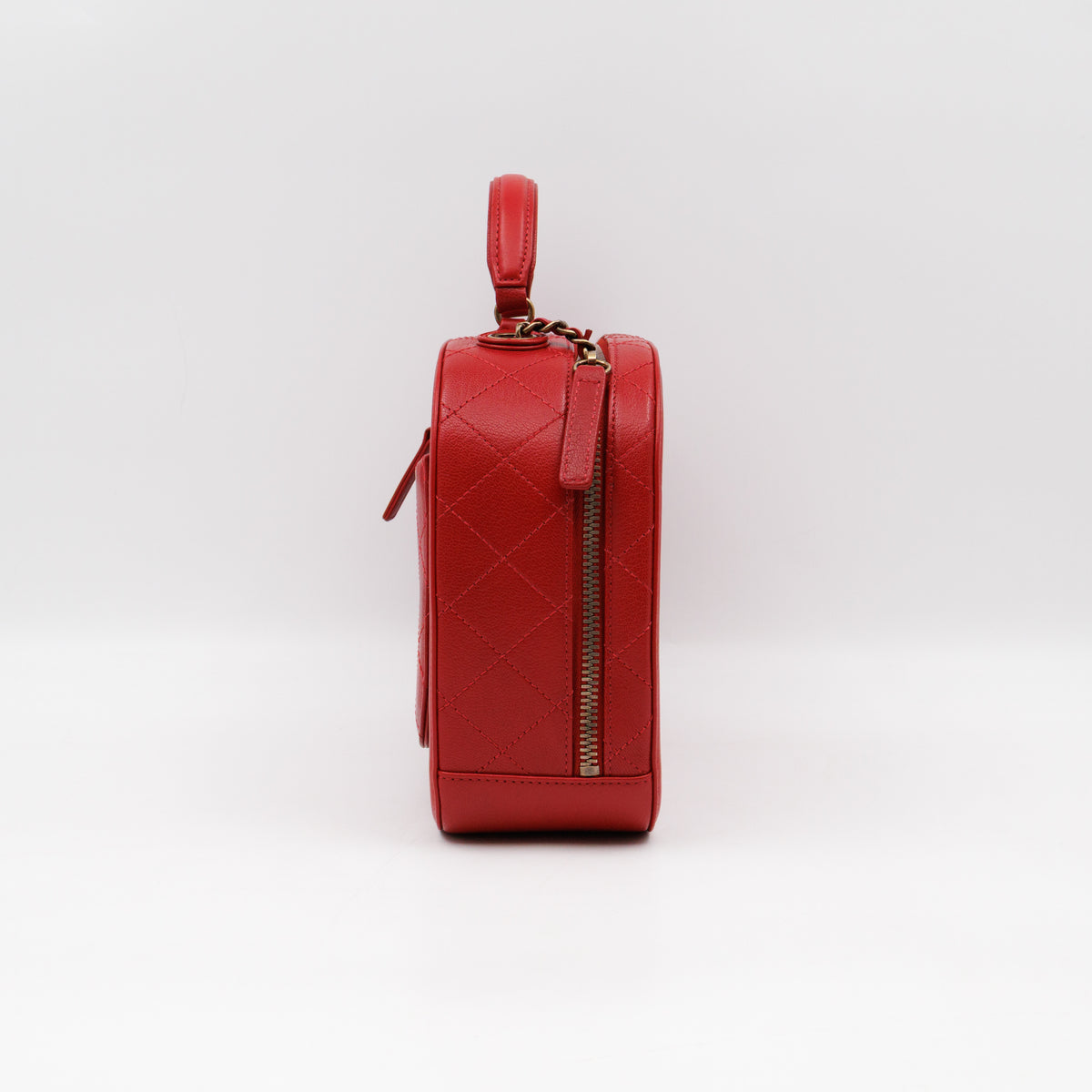 Coco Curve Vanity Case Bag Red Leather