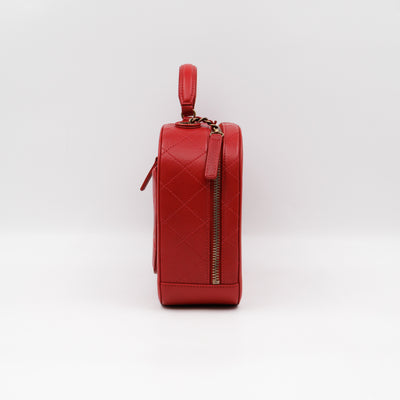 Coco Curve Vanity Case Bag Red Leather