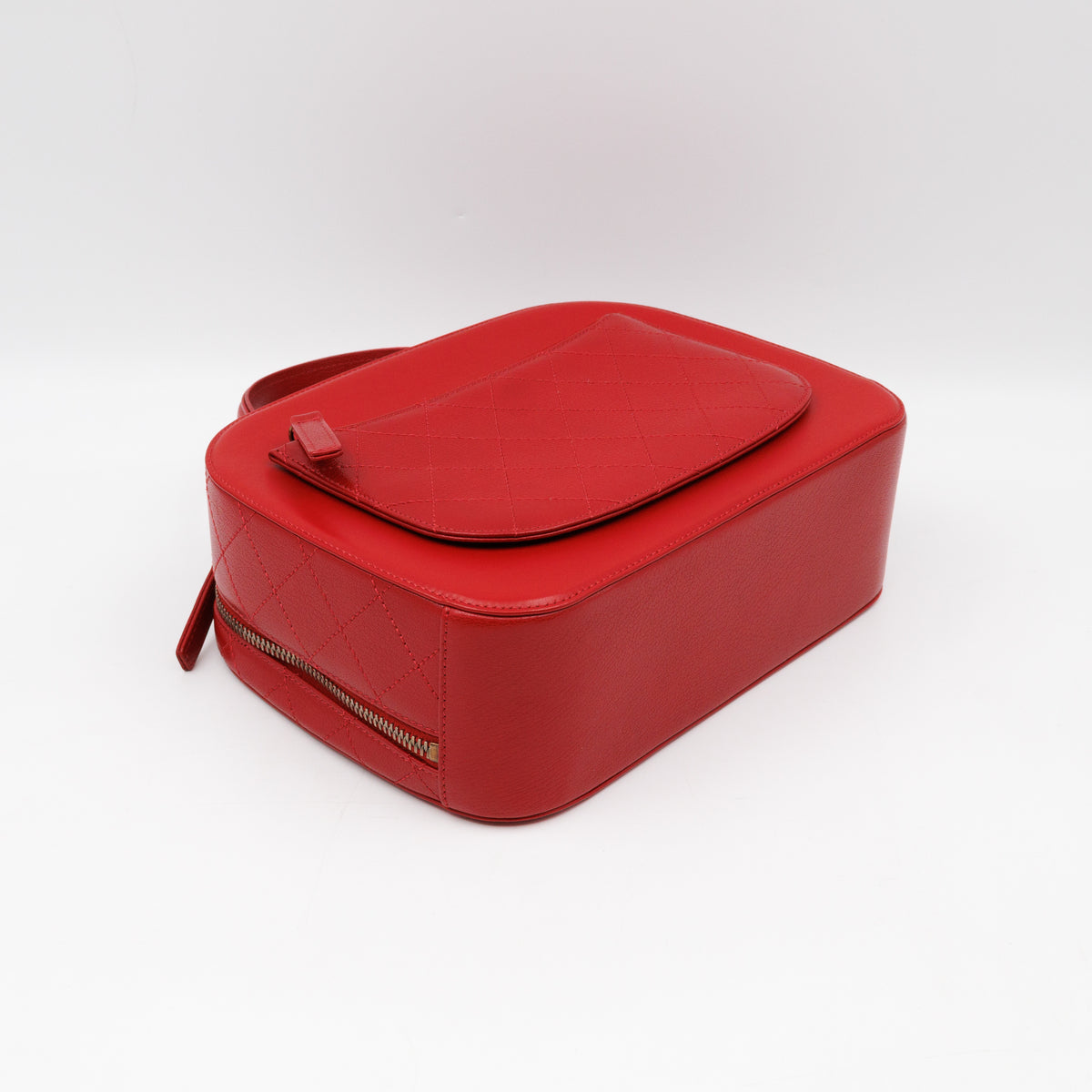 Coco Curve Vanity Case Bag Red Leather