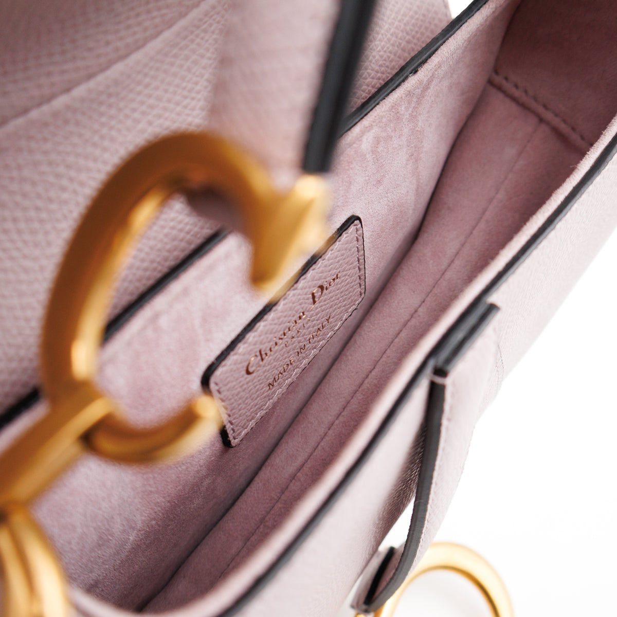 Mini Saddle Bag Light Pink Leather