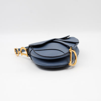Mini Saddle Bag Blue Leather
