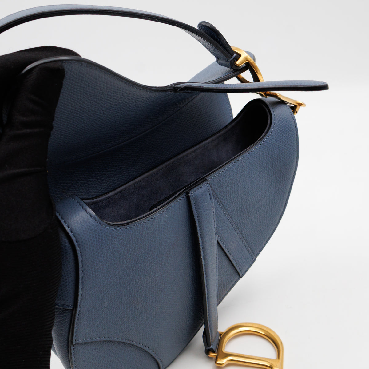 Mini Saddle Bag Blue Leather