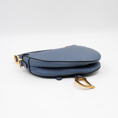 Mini Saddle Bag Blue Leather
