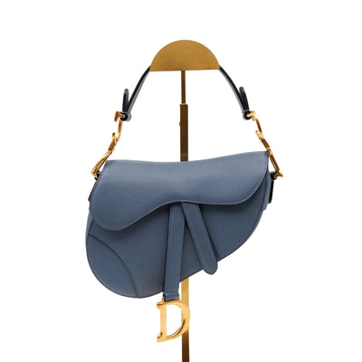 Mini Saddle Bag Blue Leather