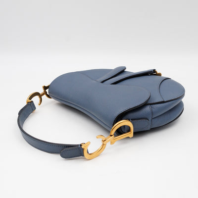 Mini Saddle Bag Blue Leather