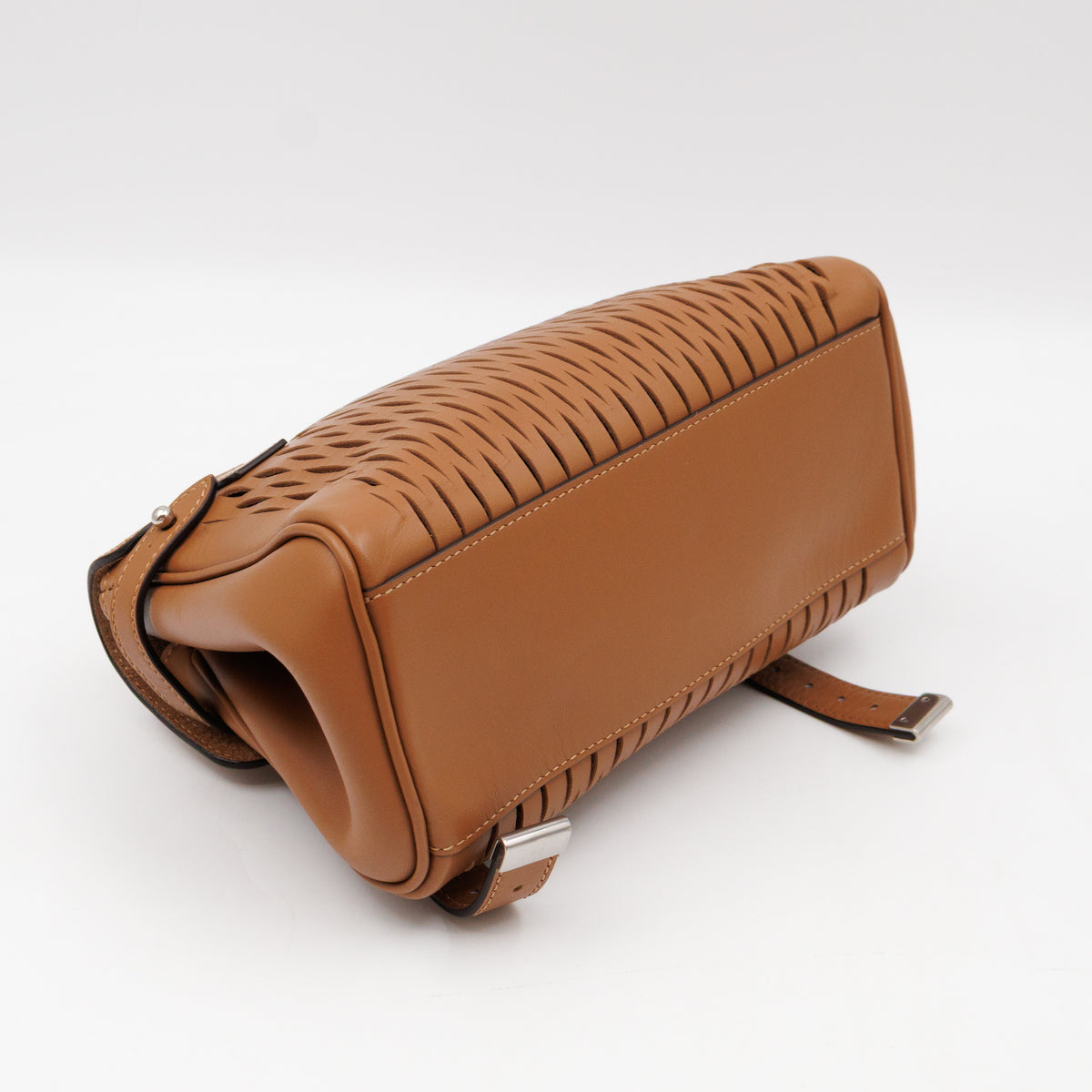Mini Alexa Teak Mesh Smooth Calfskin Leather