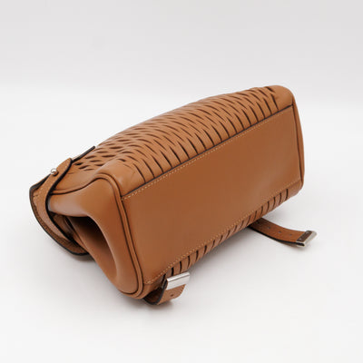 Mini Alexa Teak Mesh Smooth Calfskin Leather