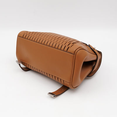 Mini Alexa Teak Mesh Smooth Calfskin Leather